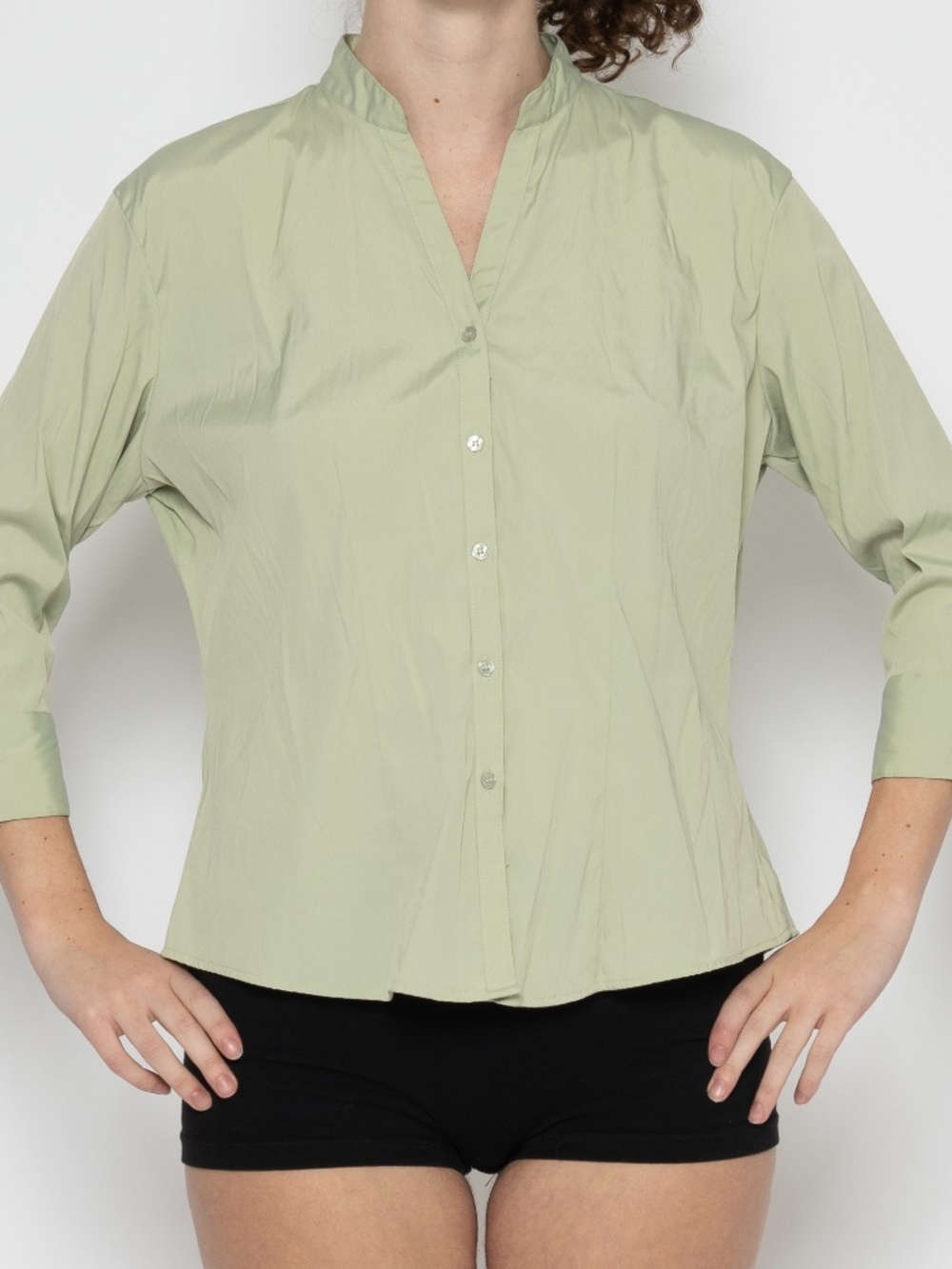 Y2k green button up blouse long sleeve size XL DCC